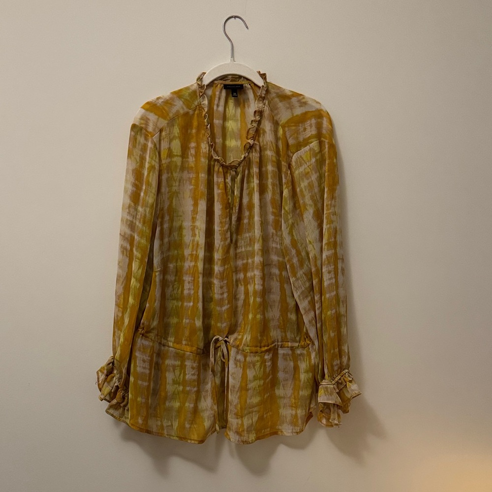 Yellow Tie-Dye Business Women's Blouse